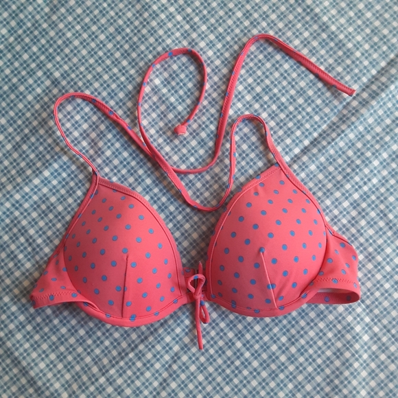 Victoria Secret blue & pink polka dot bikini 36B/S - Picture 8 of 8